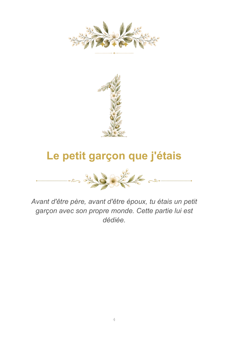 Chapitre I — Le petit garçon que j'étais